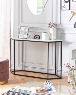 Konsolipöytä marmorikuvio valkoinen/musta PERRIN Konsolipöytä marmorikuvio valkoinen/musta PERRIN