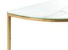 Glass Top Console Table Marble Effect White with Gold ORITA _824985
