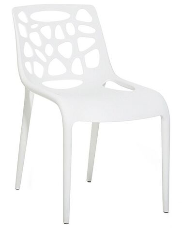 Plastic Garden Dining Chair White MORGAN
