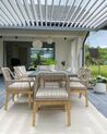 Záhradný betónový stôl 180 x 90 cm sivá/svetlé drevo ORIA_871226