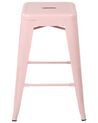 Conjunto de 2 sillas de bar de acero 60 cm rosa CABRILLO_828621