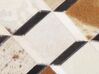 Tapis patchwork en cuir marron 160 x 230 cm SERINOVA_780621