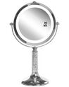 Sminkspegel med LED ø 18 cm silver BAIXAS_813703