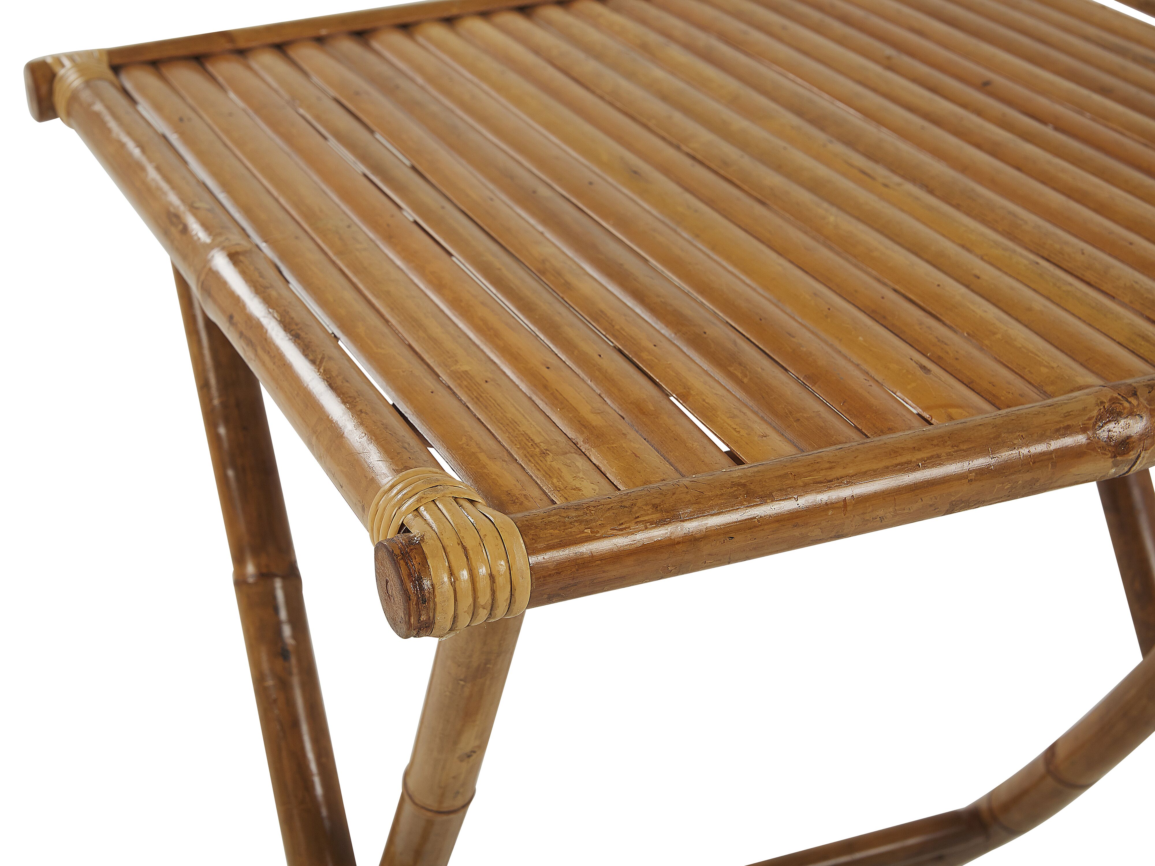 Bamboo Bistro Table 70 x 70 cm Light Wood MOLISE Beliani.co.uk