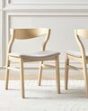 Set of 2 Dining Chairs Light Wood and Beige MAROA_881079