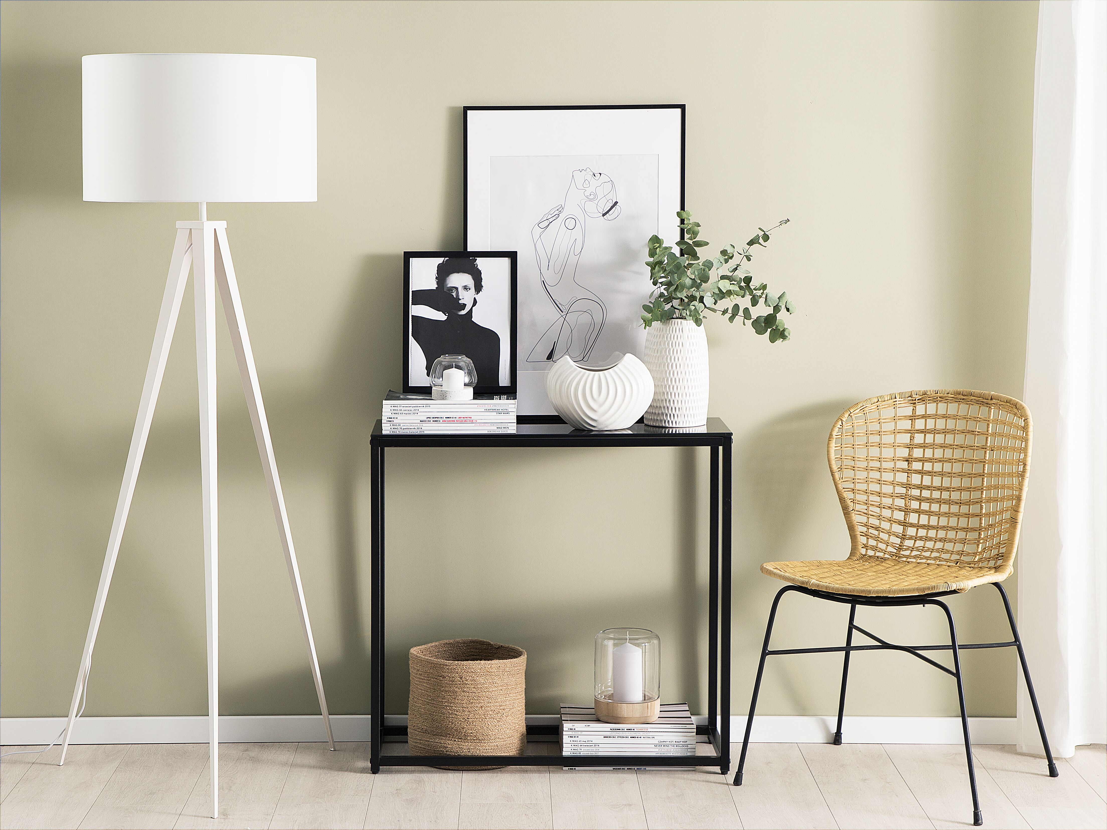 Lampa podłogowa metalowa biała STILETTO