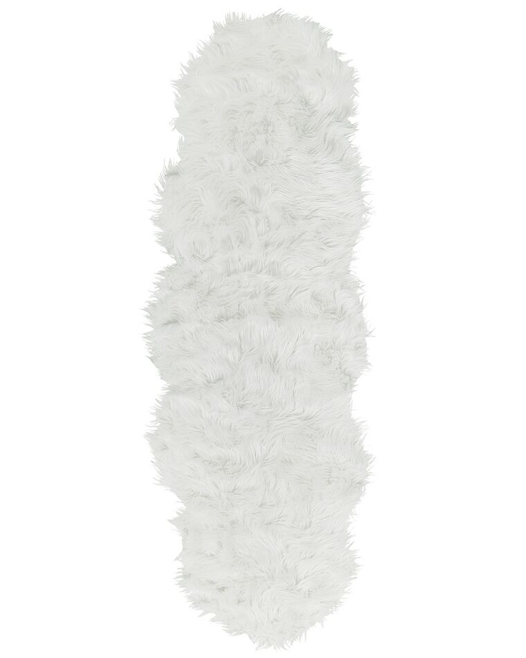 Vloerkleed van imitatie schapenvacht wit 180 x 60 cm MAMUNGARI_822130