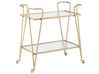 Metal Drinks Trolley with Glass Top Gold NOTI_821555