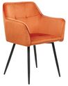 Lot de 2 chaises en velours orange JASMIN_859381