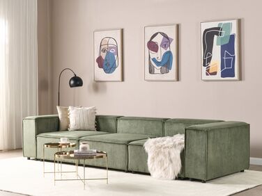 3-seters modulær sofa kordfløyel Grønn APRICA