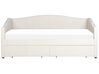 Tagesbett Polsterbezug hellbeige mit Bettkasten 90 x 200 cm VITTEL_876416