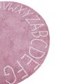 Okrúhly detský bavlnený koberec ⌀ 120 cm ružový VURGUN_907229