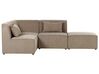 Canapé d'angle côté droit modulable 3 places en velours côtelé taupe avec ottoman LEMVIG_875376
