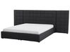 Fabric EU Super King Size Bed with Storage Grey MILLAU_737002