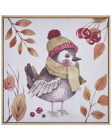 Tableau décoratif multicolore oiseau 63 x 63 cm CASTRO