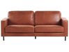 Conjunto de sofá e poltrona com 4 lugares em pele sintética castanha dourada SAVELEN_779217