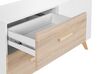 Sideboard weiß / heller Holzfarbton 2 Schubladen Schrank FILI_802870