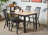 Table de salle à manger extensible en bois clair et noir 120/150 x 80 cm HOUSTON_785756
