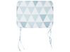 Acacia Wood Garden Bistro Set with Blue Triangles Cushions FIJI_764306