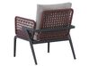 Lounge Set Aluminium schwarz / burgunderrot 4-Sitzer Auflagen grau SCIACCA_825652