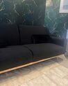 Háromszemélyes fekete bársony kanapéágy EINA_850919