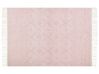 Teppich Wolle pastellrosa / weiss 160 x 230 cm Kurzflor ADANA_856164