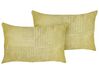 Set of 2 Corduroy Cushions 47 x 27 cm Green MILLET_854705