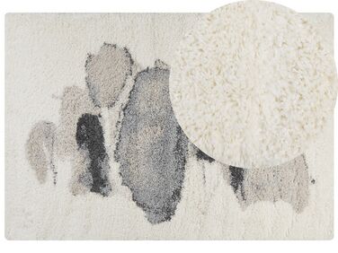 Teppich weiß / grau 160 x 230 cm abstraktes Muster Shaggy MASIS