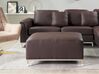Left Hand Leather Corner Sofa with Ottoman Brown OSLO_798154