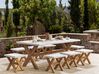 Ensemble de jardin en béton 8 places chaises blanches OLBIA_829748
