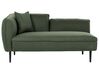 Left Hand Boucle Chaise Lounge Dark Green CHEVANNES_887292