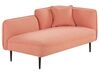 Right Hand Boucle Chaise Lounge Peach Pink CHEVANNES_819575