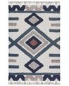Teppich Baumwolle mehrfarbig 160 x 230 cm geometrisches Muster Fransen Kurzflor KOZLU_848386