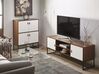 TV-Möbel dunkler Holzfarbton / weiss 150 x 40 x 55 cm NUEVA_787495