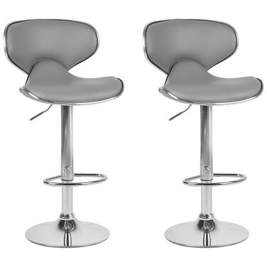 Set Of 2 Faux Leather Swivel Bar Stools, How To Build Swivel Bar Stools With A Backrest