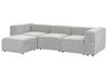 3-Sitzer Sofa Cord grau mit Ottomane FALSTERBO_916236