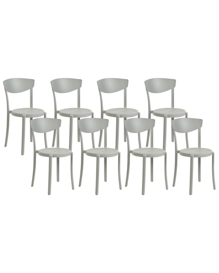Lot de 8 chaises de salle à manger gris clair VIESTE_861719