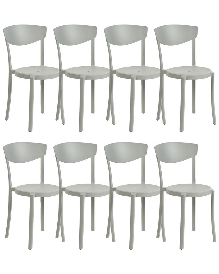 Conjunto de 8 cadeiras de jantar cinzentas claras VIESTE_861719