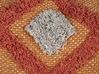 Tkaný bavlněný polštář s geometrickým vzorem 45 x 45 cm oranžový/béžový BREVIFOLIA_835140
