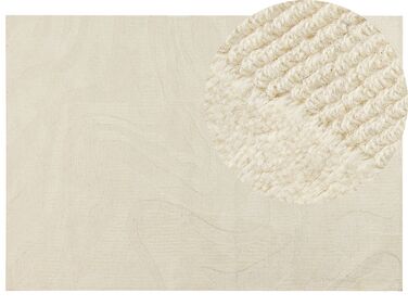 Teppich Wolle beige 160 x 230 cm abstraktes Muster SASNAK