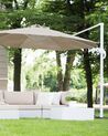 Cantilever Garden Parasol ⌀ 3 m Sand Beige and White Canopy SAVONA_699615
