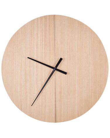 Orologio da parete in legno chiaro  ø 60 cm CABIC