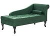 Right Hand Velvet Chaise Lounge with Storage Dark Green PESSAC_882097