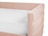Cama de solteiro com arrumação em veludo rosa pastel 90 x 200 cm MARRAY_870825