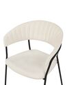Lot de 2 chaises de salle à manger en velours blanc crème MARIPOSA_871946