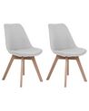 Set of 2 Fabric Dining Chairs Light Grey DAKOTA II_728862