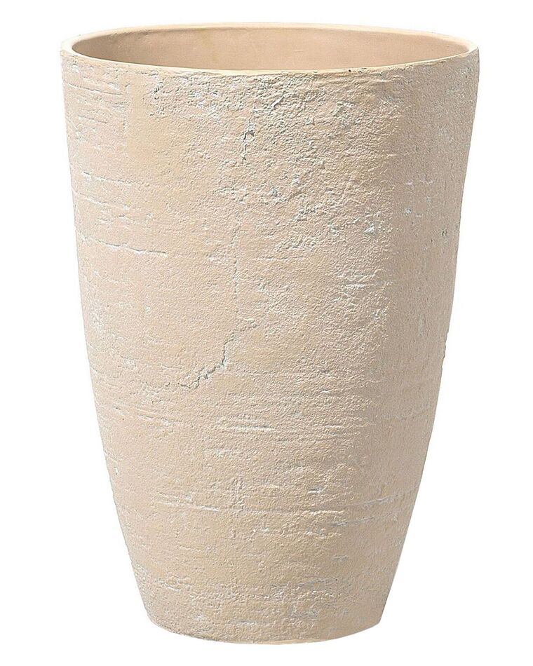 Vaso para plantas em pedra creme 43 x 43 x 60 cm CAMIA_736627