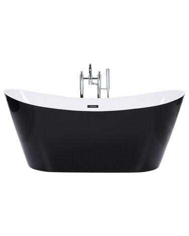 Bañera de acrílico negro/blanco 150 x 75 cm ANTIGUA