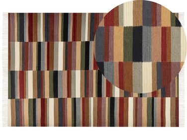 Kelimtæppe farverigt uld 200 x 300 cm MUSALER