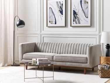 3 Seater Fabric Sofa Light Grey SKAULE